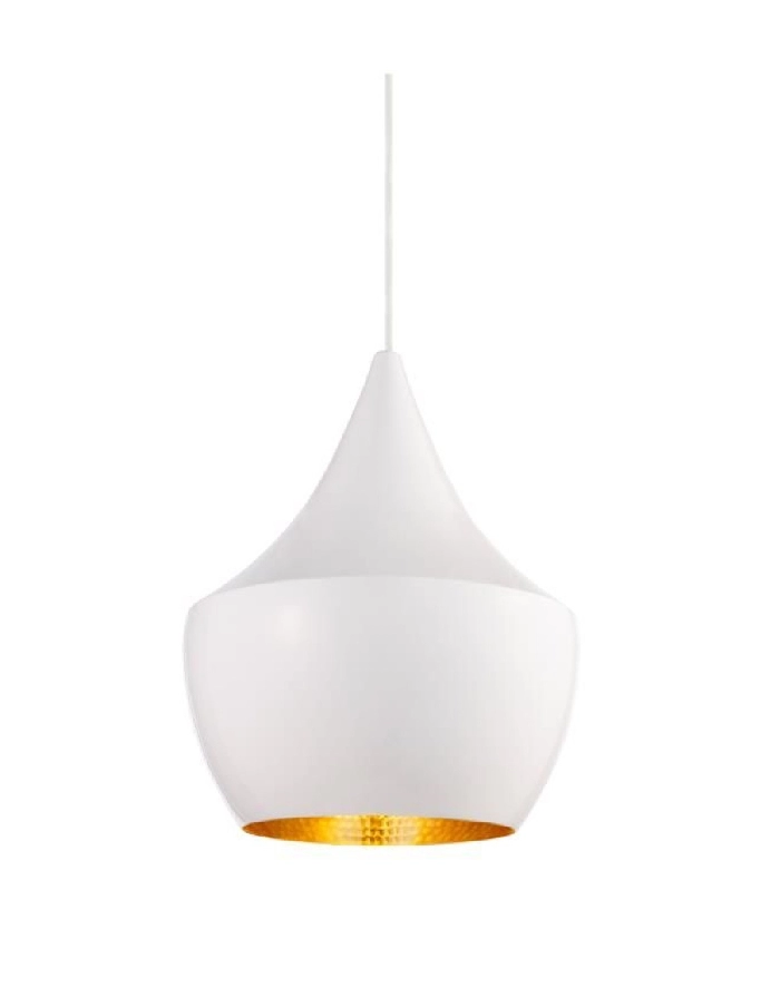 Lámpara Colgante Dixie E27 de Aluminio Blanco y Dorado